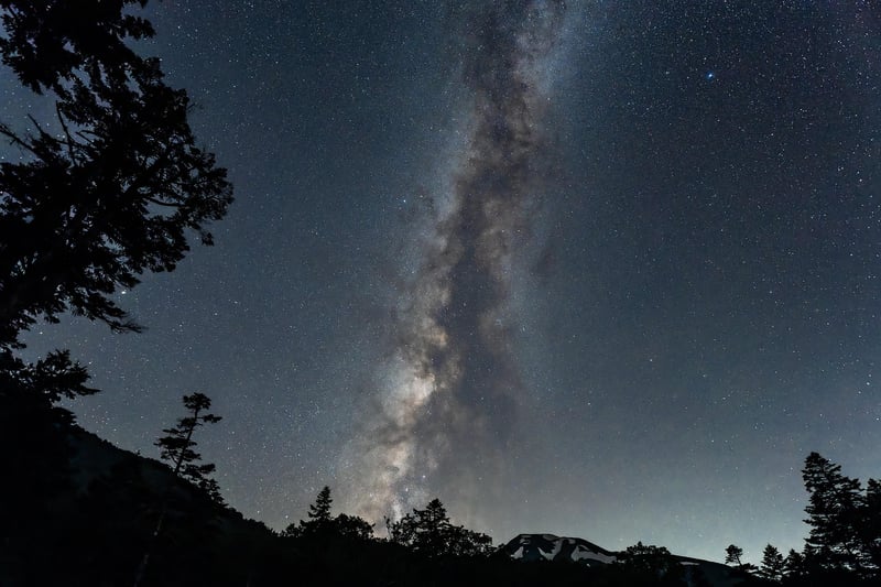 Starry Night Sky in the Mountains